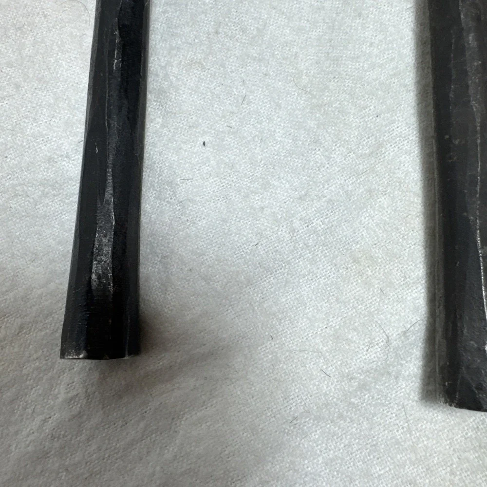 Raw Steel Forged Black Silverware Viking Medieval Hammered Salad Set 11.5